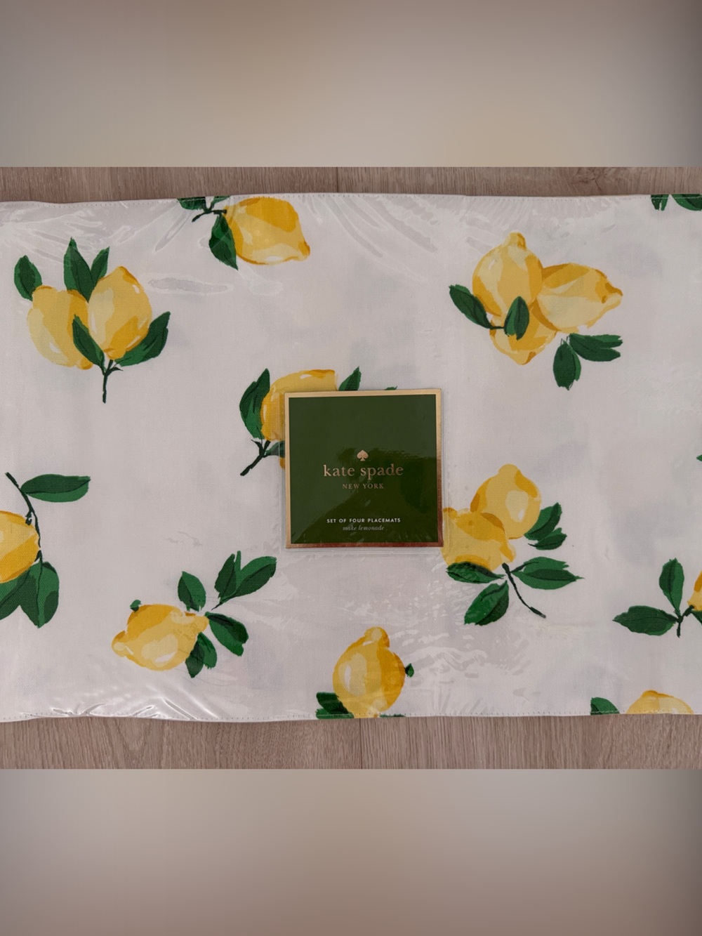 Kate Spade set Four Lemon Placemats “make lemonade”